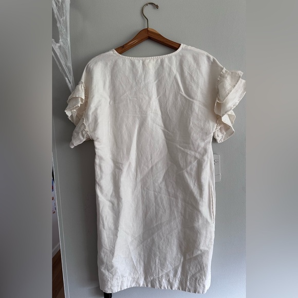 Anthropologie Maeve NWT Lottie Fluttered Linen Blend Tunic Dress Ivory Size Smal - Picture 10 of 10